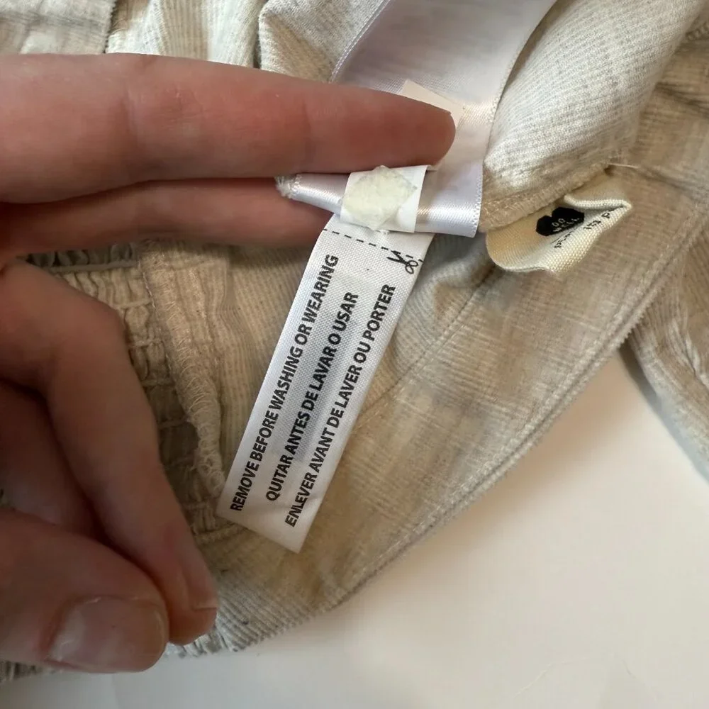 Madewell Corduroy Sweetheart Smocked-Back Top Women's‎ Size 6